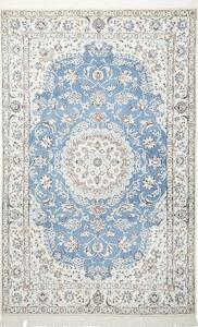 Tappeto Nain 9la Persia Medaglione Azzurro Avorio 150x236 Cm