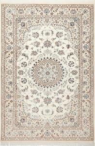 Tappeto Nain 9la Persia Medaglione Avorio Blu 150x202 Cm
