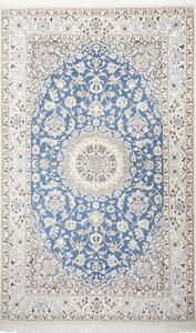 Tappeto Nain 9la Persia Medaglione Blu Cielo Crema 143x238 Cm