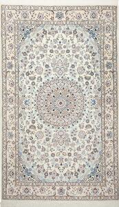 Tappeto Nain 9la Persia Medaglione Crema Azzurro 130x215 Cm