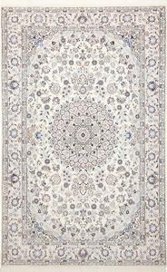 Tappeto Nain 9la Persia Medaglione Avorio Blu 135x213 Cm
