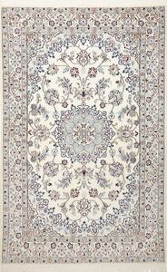 Tappeto Nain 9la Persia Medaglione Crema Blu 130x205 Cm