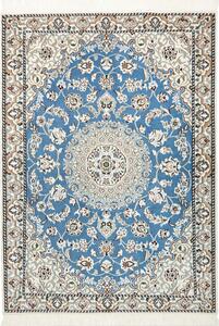 Tappeto Nain 9la Persia Medaglione Azzurro Crema 93x132 Cm