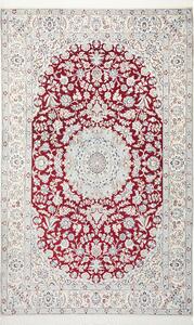 Tappeto Nain 9la Persia Medaglione Rosso Crema Azzurro 157x250 Cm