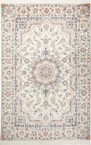 Tappeto Nain 9la Persia Medaglione Avorio Blu 145x225 Cm