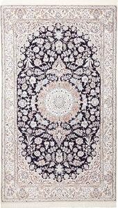 Tappeto Nain 9la Persia Medaglione Blu Notte Avorio 143x247 Cm