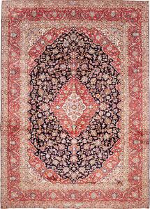 Tappeto Ardakan Persia Medaglione Blu Rosso 295x422 Cm