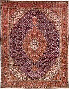 Tappeto Tabriz Persia Medaglione Blu Arancio 300x390 Cm