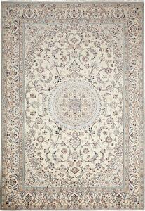 Tappeto Nain 9la Persia Medaglione Avorio Azzurro 204x298 Cm