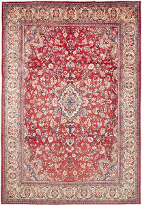 Tappeto Sarough Persia Medaglione Rosso Crema 276x407 Cm