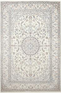 Tappeto Nain 9la Persia Medaglione Avorio Blu 187x290 Cm