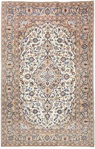 Tappeto Kashan Persia Medaglione Crema Blu 197x306 Cm