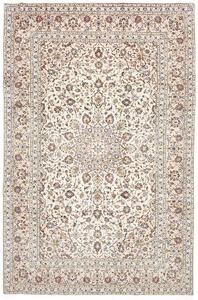 Tappeto Kashan Persia Medaglione Avorio Blu 200x305 Cm