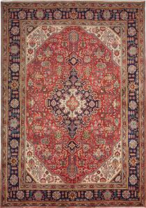 Tappeto Tabriz Persia Medaglione Rosso Blu 200x293 Cm