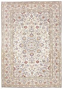 Tappeto Kashan Persia Medaglione Crema Blu 204x292 Cm