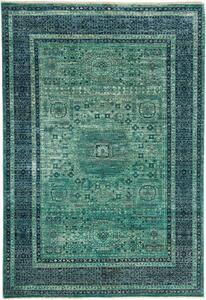Tappeto Mamlouk Pakistan Geometrico Verde Acqua Blu Notte 129x188 Cm