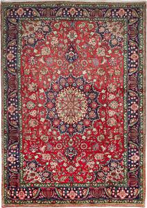 Tappeto Tabriz Persia Medaglione Rosso Blu 204x278 Cm