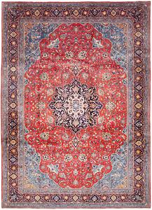 Tappeto Sarough Persia Medaglione Rosso Blu 255x350 Cm