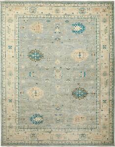 Tappeto Malka Pakistan Floreale Azzurro Beige 243x311 Cm