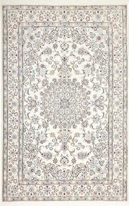 Tappeto Nain 9la Persia Medaglione Avorio Azzurro 145x222 Cm