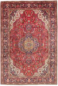 Tappeto Tabriz Persia Medaglione Rosso Blu 230x338 Cm