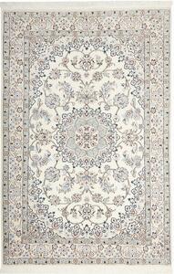 Tappeto Nain 9la Persia Medaglione Avorio Blu 135x205 Cm