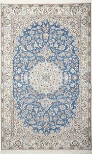 Tappeto Nain 9la Persia Medaglione Blu Crema 158x255 Cm