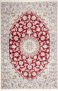 Tappeto Nain 9la Persia Medaglione Rosso Crema 130x200 Cm