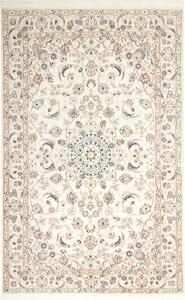 Tappeto Nain 9la Persia Medaglione Avorio Blu 133x212 Cm