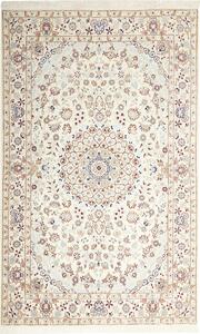 Tappeto Nain 9la Persia Medaglione Avorio Blu 128x208 Cm