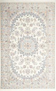 Tappeto Nain 9la Persia Medaglione Crema Blu 136x217 Cm