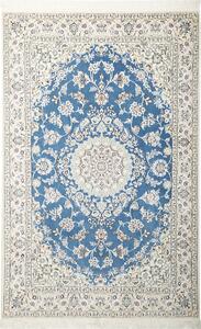 Tappeto Nain 9la Persia Medaglione Blu Crema 128x200 Cm