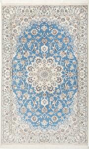 Tappeto Nain 9la Persia Medaglione Azzurro Crema 130x207 Cm