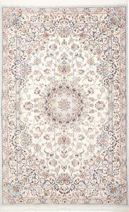 Tappeto Nain 9la Persia Medaglione Avorio Blu 157x247 Cm