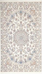 Tappeto Nain 9la Persia Medaglione Avorio Blu 128x215 Cm