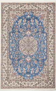 Tappeto Nain 9la Persia Medaglione Azzurro Avorio 124x197 Cm