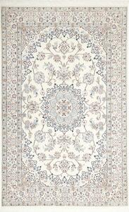 Tappeto Nain 9la Persia Medaglione Avorio Blu 132x206 Cm
