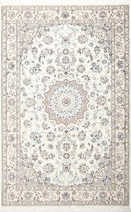 Tappeto Nain 9la Persia Medaglione Crema Azzurro 135x210 Cm