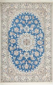 Tappeto Nain 9la Persia Medaglione Blu Crema 137x214 Cm