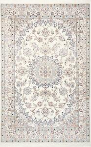 Tappeto Nain 9la Persia Medaglione Avorio Blu 130x203 Cm