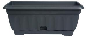 Cassetta portafiori Imagna con riserva in plastica colore grigio antracite H 18 x L 40