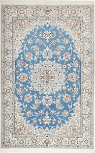Tappeto Nain 9la Persia Medaglione Azzurro Avorio 140x215 Cm