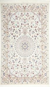 Tappeto Nain 9la Persia Medaglione Avorio Blu 132x208 Cm