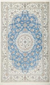 Tappeto Nain 9la Persia Medaglione Azzurro Avorio 135x220 Cm