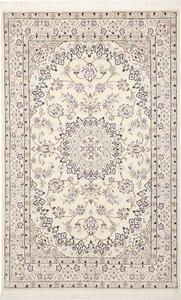 Tappeto Nain 9la Persia Medaglione Avorio Blu 128x205 Cm