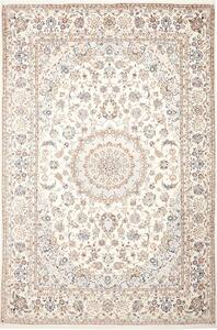 Tappeto Nain 9la Persia Medaglione Avorio Azzurro 200x307 Cm