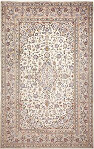 Tappeto Kashan Persia Medaglione Avorio Blu 204x322 Cm