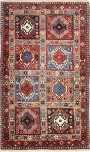 Tappeto Yalameh Persia Geometrico Rosso Blu 78x132 Cm