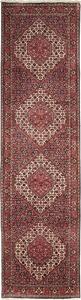 Tappeto Bidjar Persia Astratto Rosso Crema 77x310 Cm