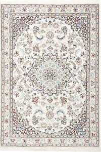 Tappeto Nain 9la Persia Medaglione Crema Azzurro 102x145 Cm